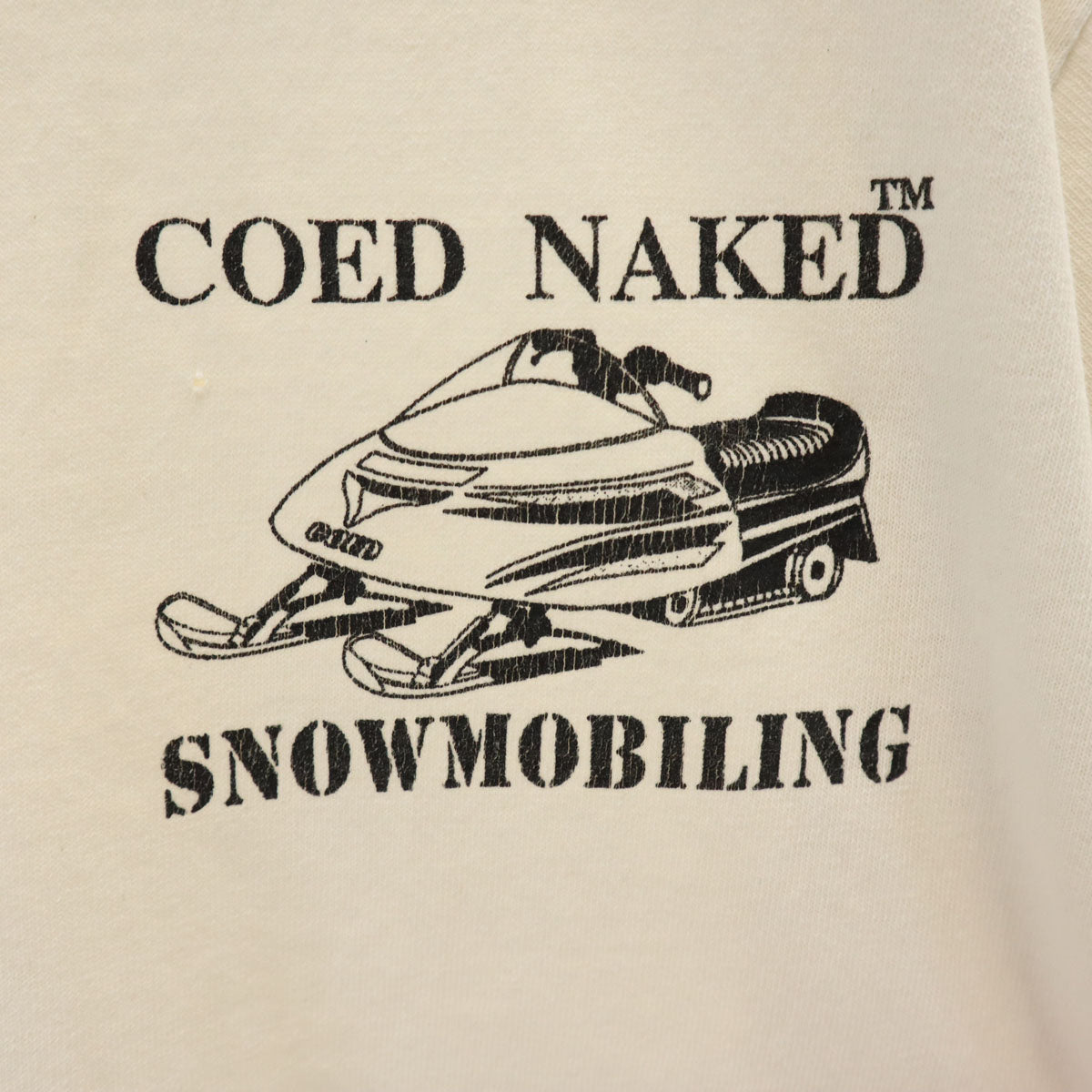COED NAKED 90s USA製 オールド バックプリント スノーモービル 半袖 Tシャツ XL ホワイト シングルステッチ メンズ
