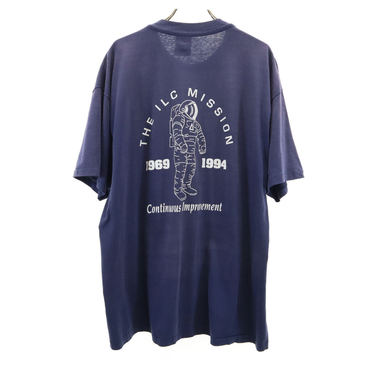 Hanes ヘインズ 90s オールド USA製 バックプリント 宇宙飛行士 半袖 Tシャツ XL ネイビー シングルステッチ メンズ