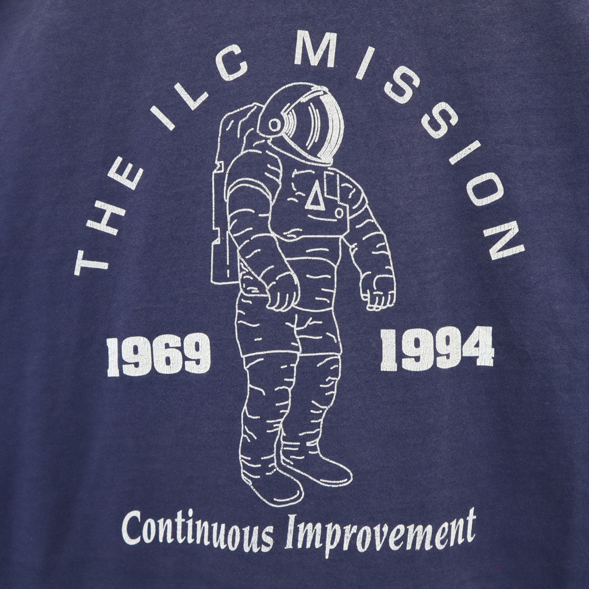 Hanes ヘインズ 90s オールド USA製 バックプリント 宇宙飛行士 半袖 Tシャツ XL ネイビー シングルステッチ メンズ