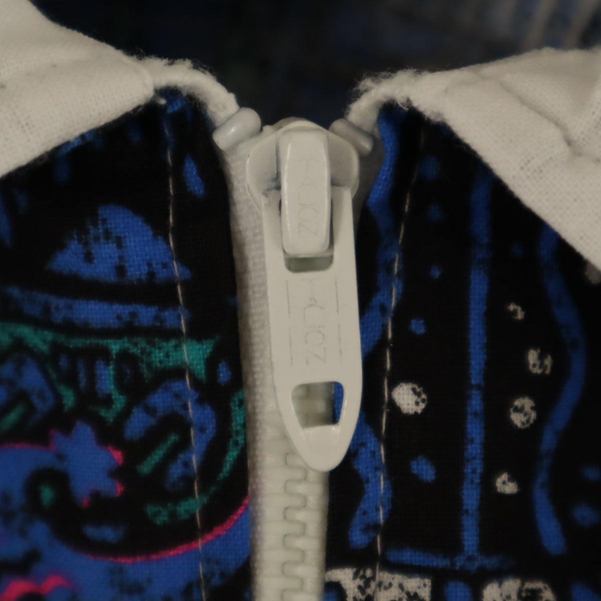 Aloha Hawaiian Fashiobs 80s ハワイ製 ヴィンテージ 半袖 TALON ロケットジップ ポロシャツ ONE ホワイト メンズ