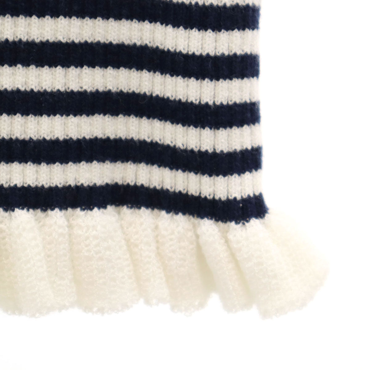 Rene ルネ 日本製 ボーダー柄 ノースリーブ リブニット タンクトップ 36 ネイビー レディース