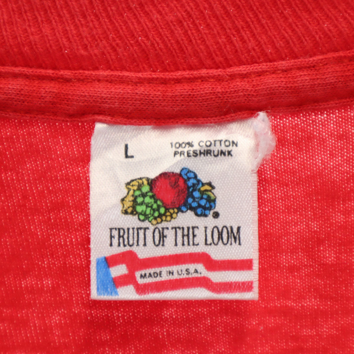 FRUIT OF THE LOOM フルーツオブザルーム 90s USA製 オールド JACKS 半袖 Tシャツ L レッド シングルステッチ メンズ