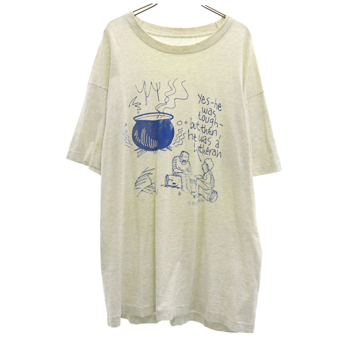 90s オールド メッセージ プリント 半袖 Tシャツ グレー シングルステッチ メンズ