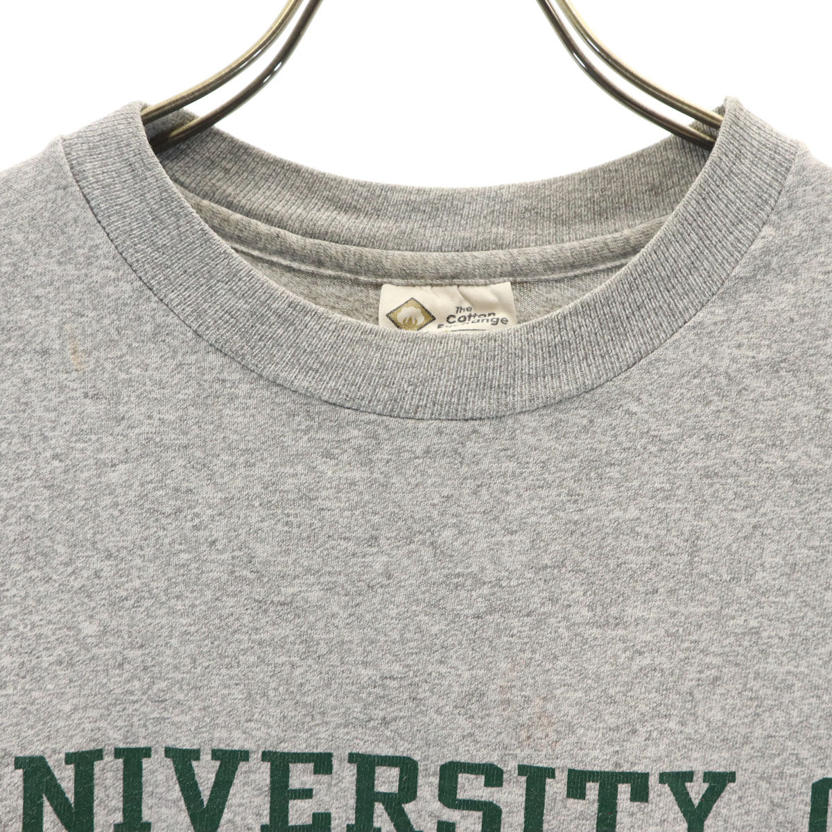 The Cotton Exchange ザコットンエクスチェンジ 90s USA製 オールド カレッジ 半袖 Tシャツ M グレー シングルステッチ メンズ