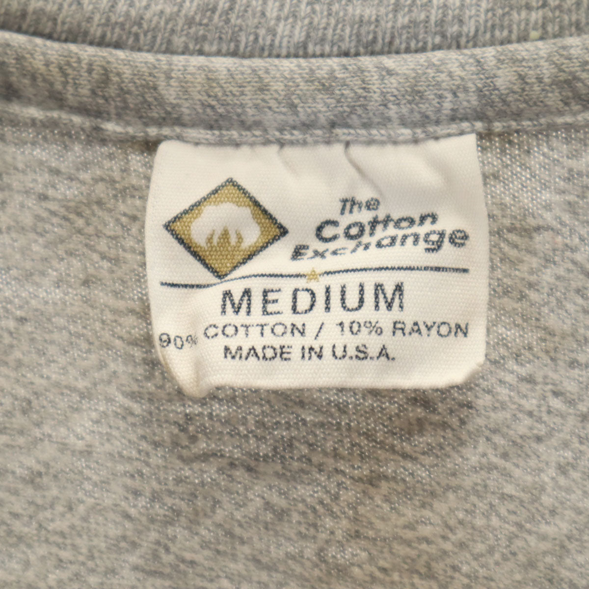 The Cotton Exchange ザコットンエクスチェンジ 90s USA製 オールド カレッジ 半袖 Tシャツ M グレー シングルステッチ メンズ