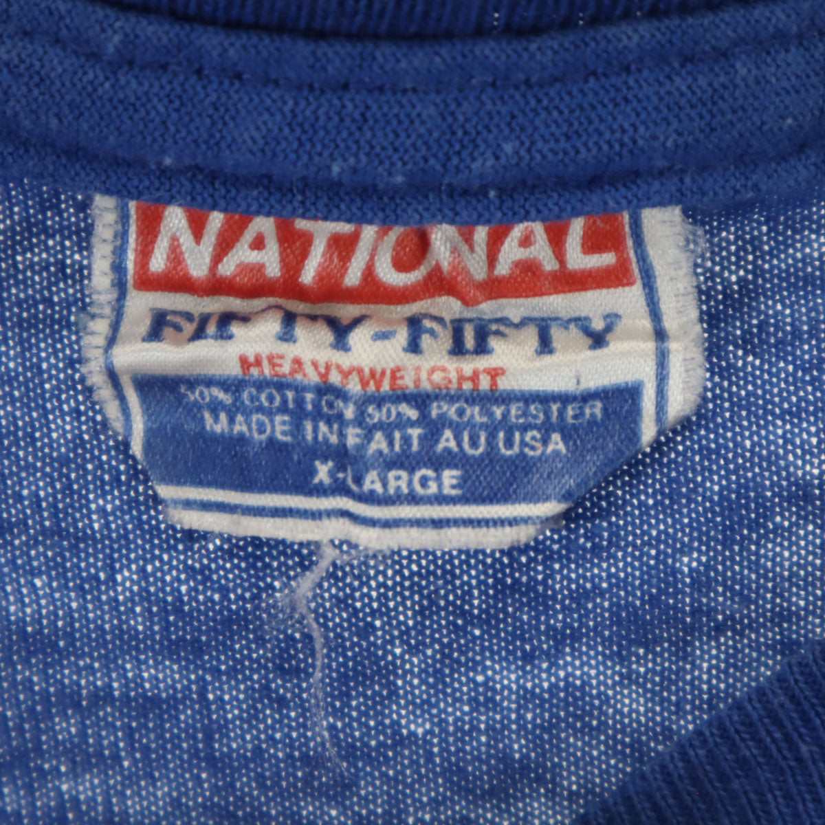 NATIONAL FIFTY-FIFTY 90s USA製 オールド 半袖 Tシャツ XL 青 シングルステッチ メンズ