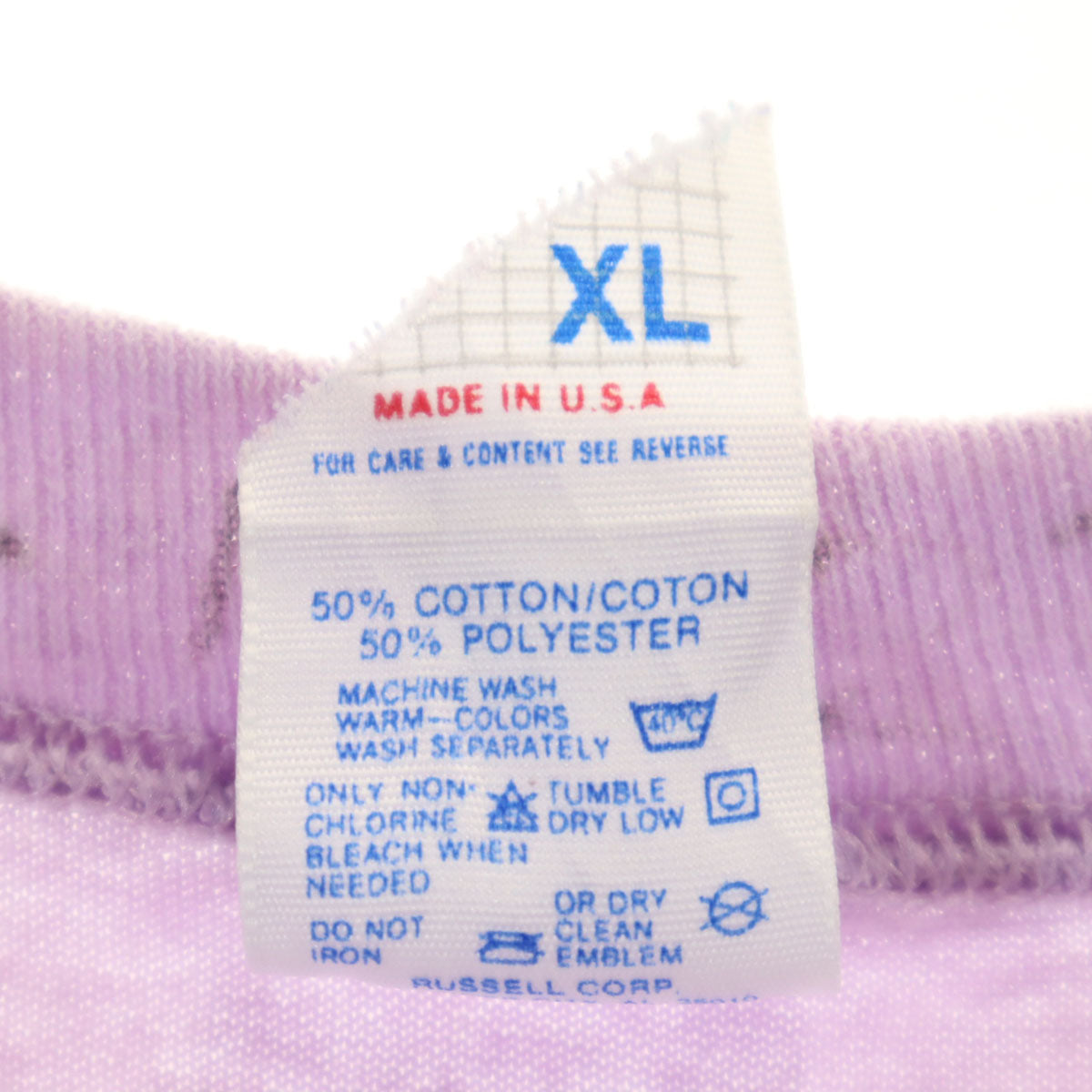 90s USA製 オールド 半袖 Tシャツ XL パープル系 メンズ