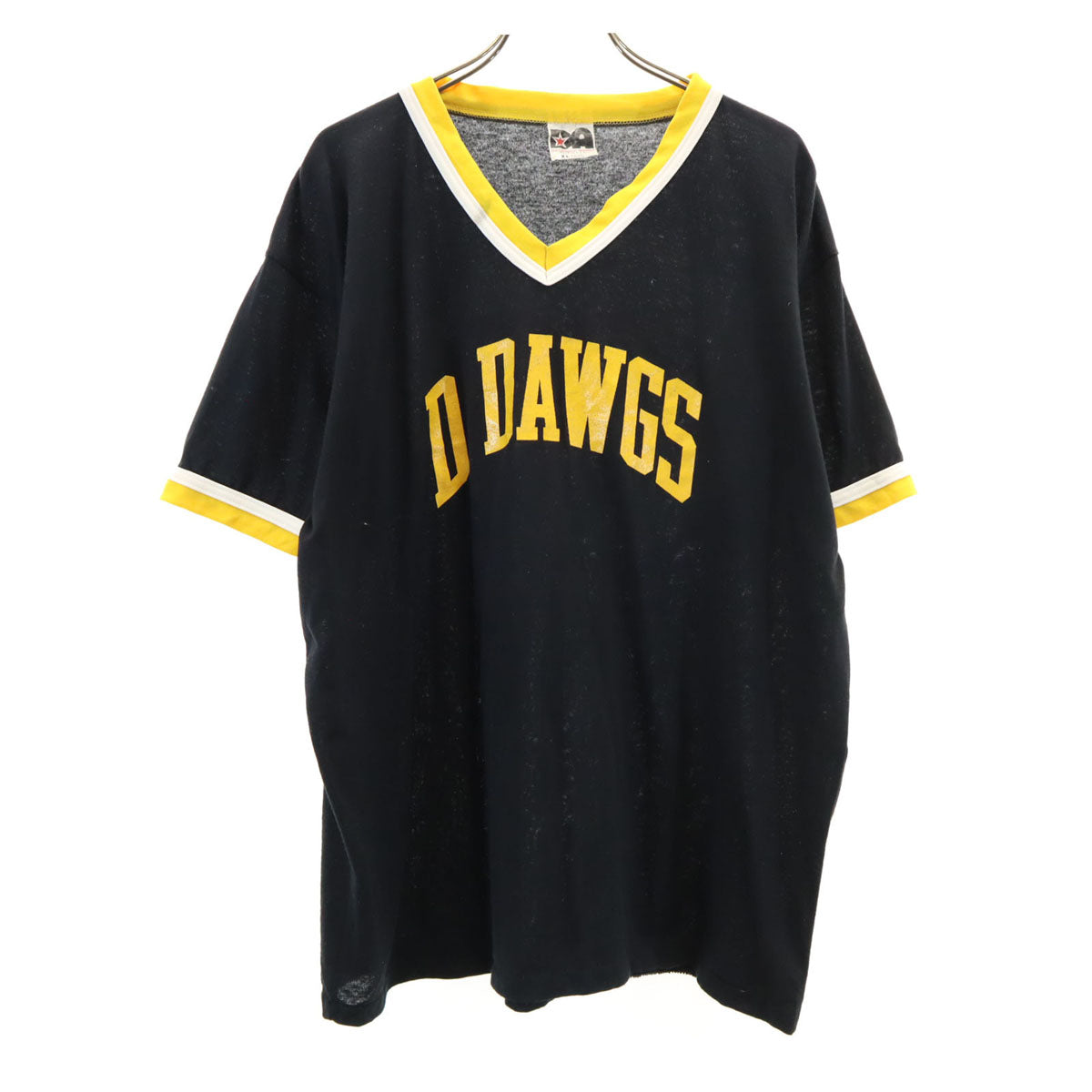 Don Alleson Athletic 80s 90s USA製 オールド 半袖 Vネック Tシャツ XL 黒 メンズ