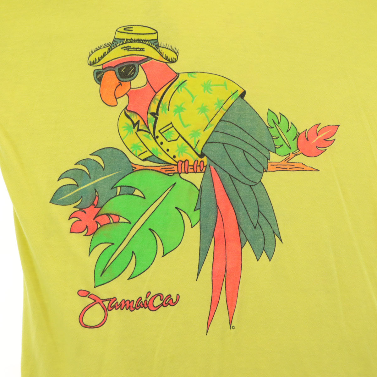 Sun Island サン アイランド 90s オールド バード プリント 半袖 Tシャツ XL イエロー シングルステッチ メンズ