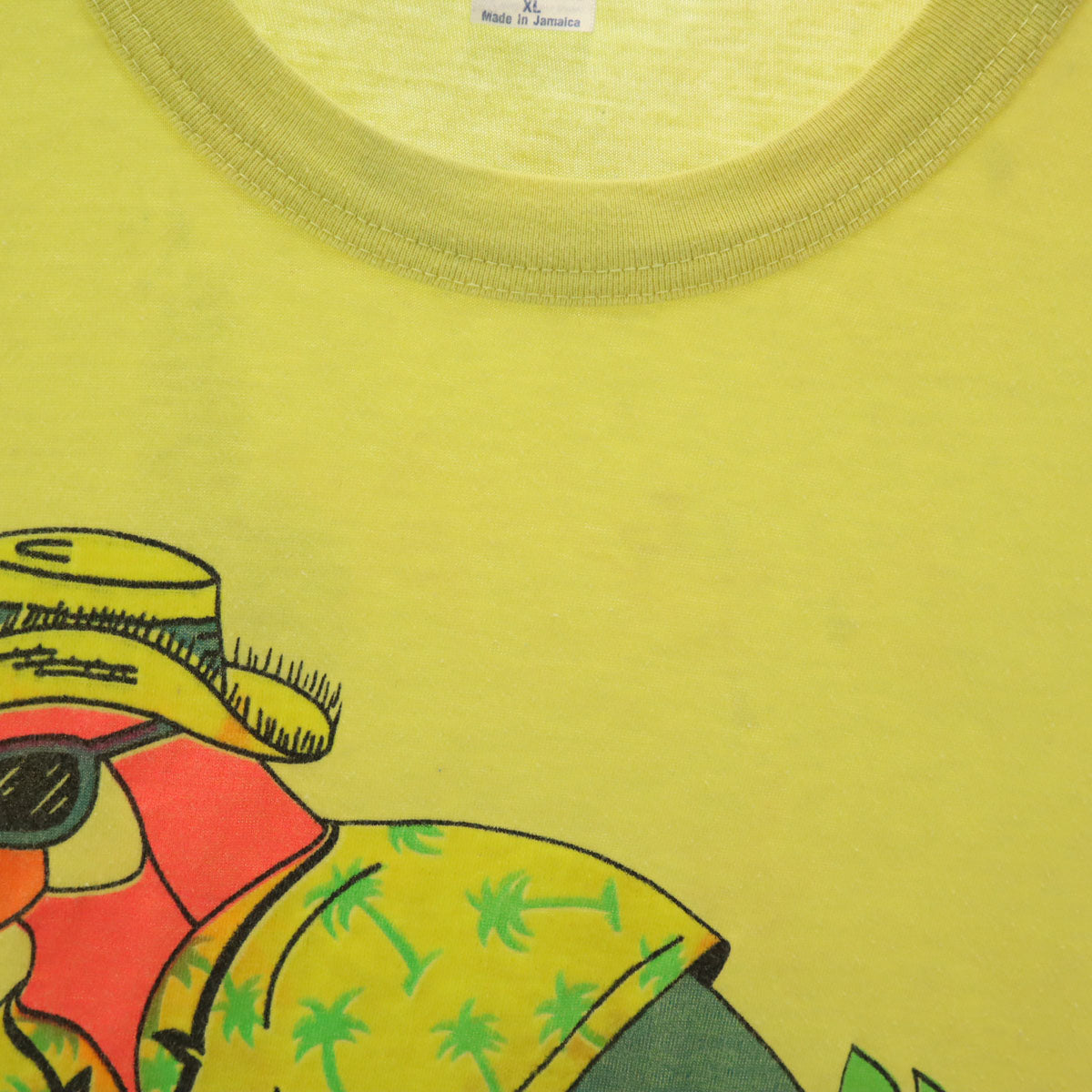Sun Island サン アイランド 90s オールド バード プリント 半袖 Tシャツ XL イエロー シングルステッチ メンズ