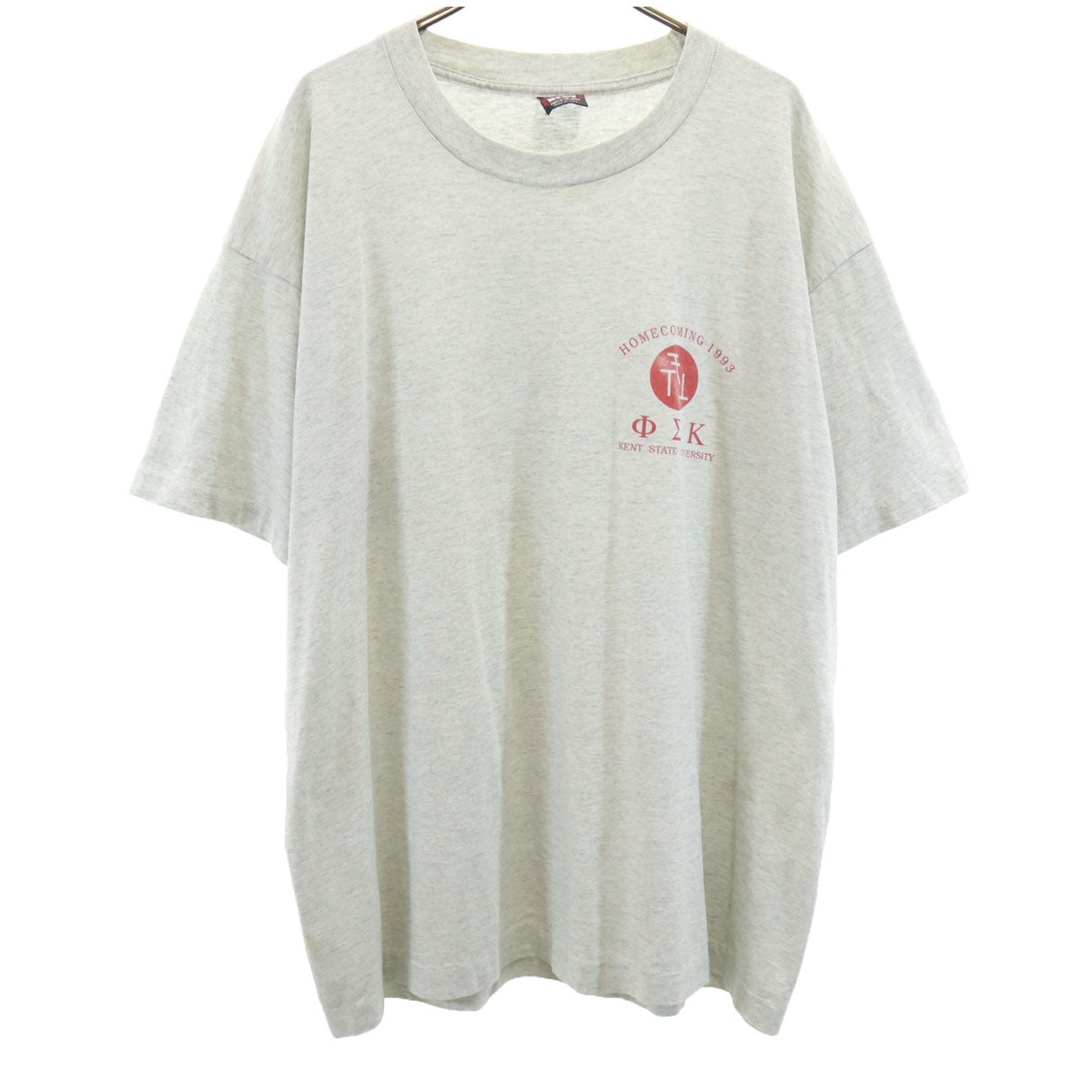 FRUIT OF THE LOOM BEST フルーツオブザルーム ベスト 90s USA製 オールド バックプリント 半袖 Tシャツ XL グレー シングルステッチ メンズ