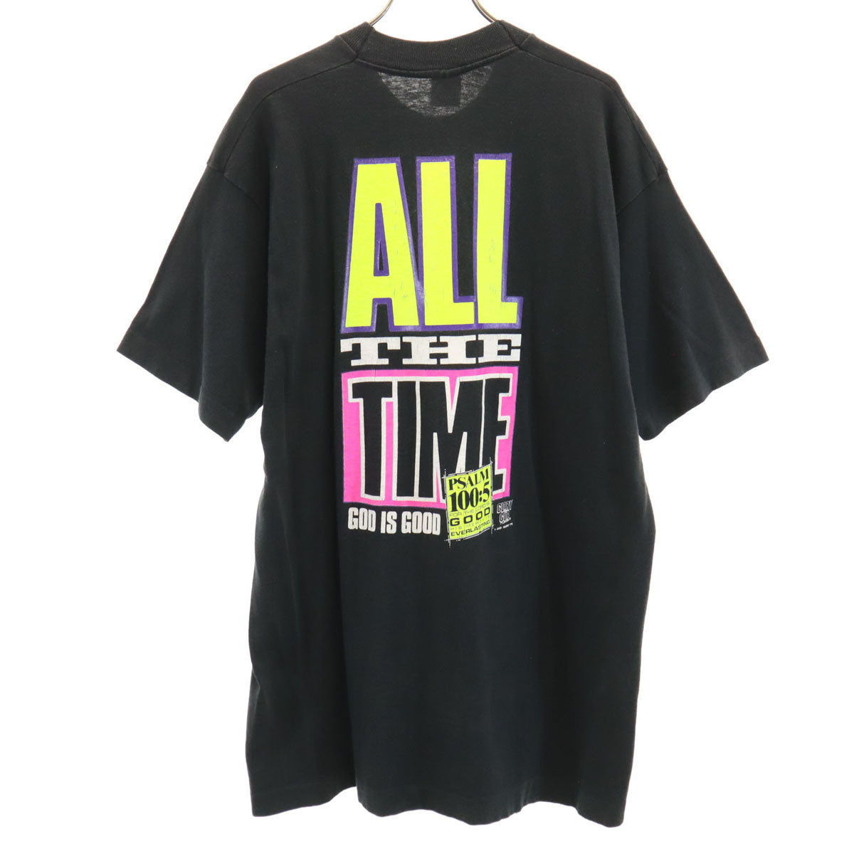 FRUIT OF THE LOOM フルーツオブザルーム 90s USA製 オールド メッセージ プリント 半袖 Tシャツ L ブラック シングルステッチ メンズ