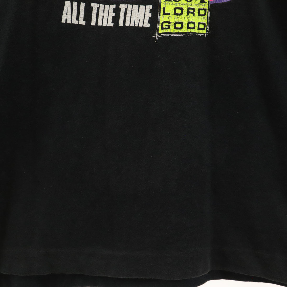 FRUIT OF THE LOOM フルーツオブザルーム 90s USA製 オールド メッセージ プリント 半袖 Tシャツ L ブラック シングルステッチ メンズ