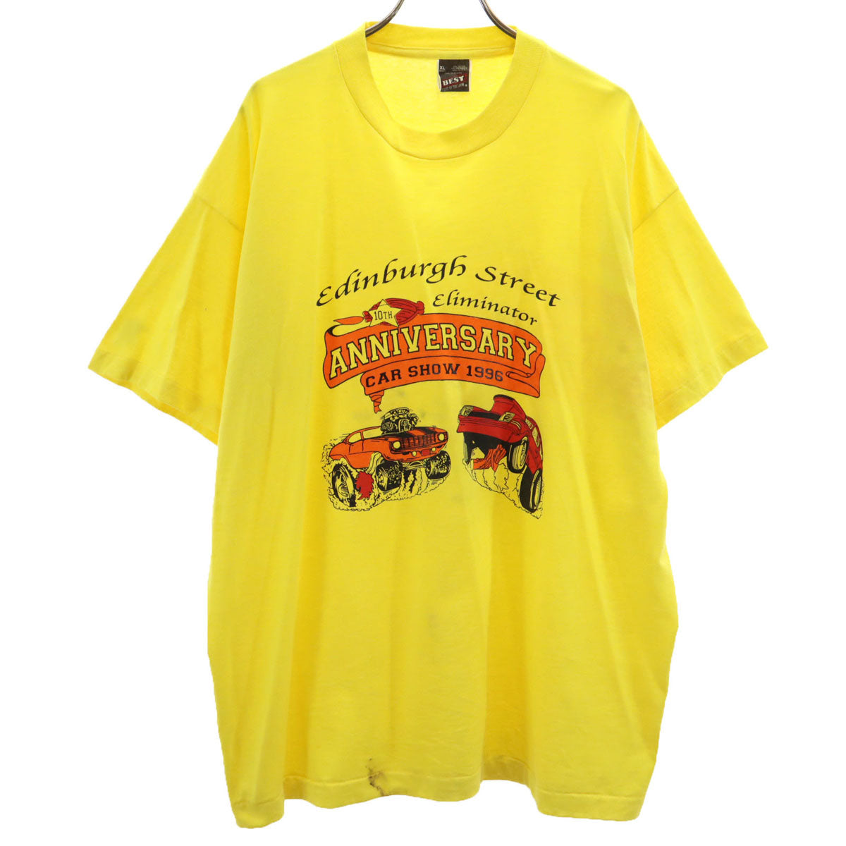 FRUIT OF THE LOOM BEST フルーツオブザルーム ベスト 90s USA製 オールド カーショー 半袖 Tシャツ XL イエロー シングルステッチ メンズ