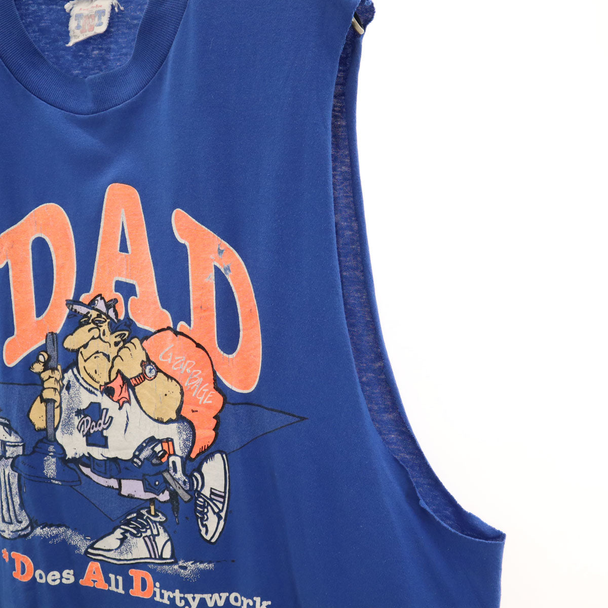 TNT 90s オールド DAD ノースリーブ Tシャツ XL ブルー メンズ