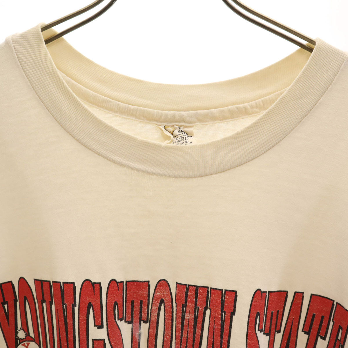 The Cotton Exchange ザコットンエクスチェンジ 90s USA製 オールド YOUNGSTOWN STATE 半袖 Tシャツ XL アイボリー シングルステッチ ペンギンズ メンズ