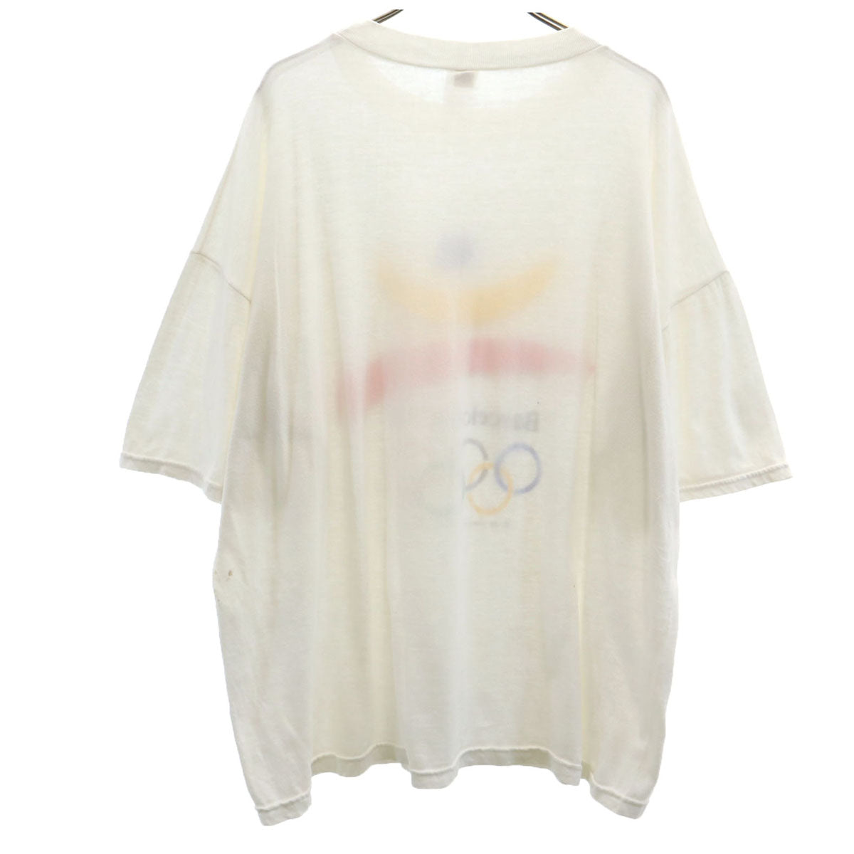 90s オールド 半袖 Tシャツ ホワイト バルセロナ オリンピック メンズ