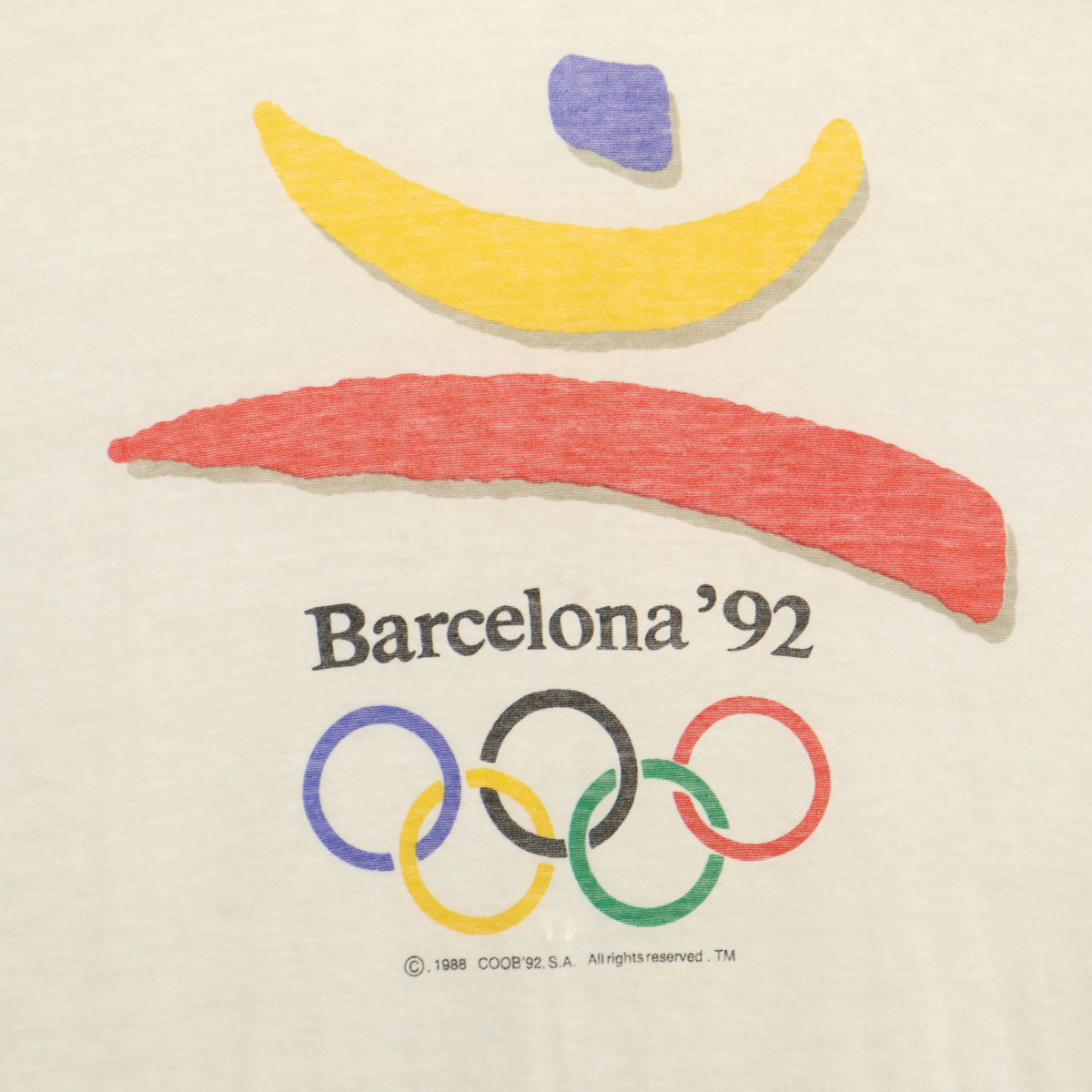 90s オールド 半袖 Tシャツ ホワイト バルセロナ オリンピック メンズ