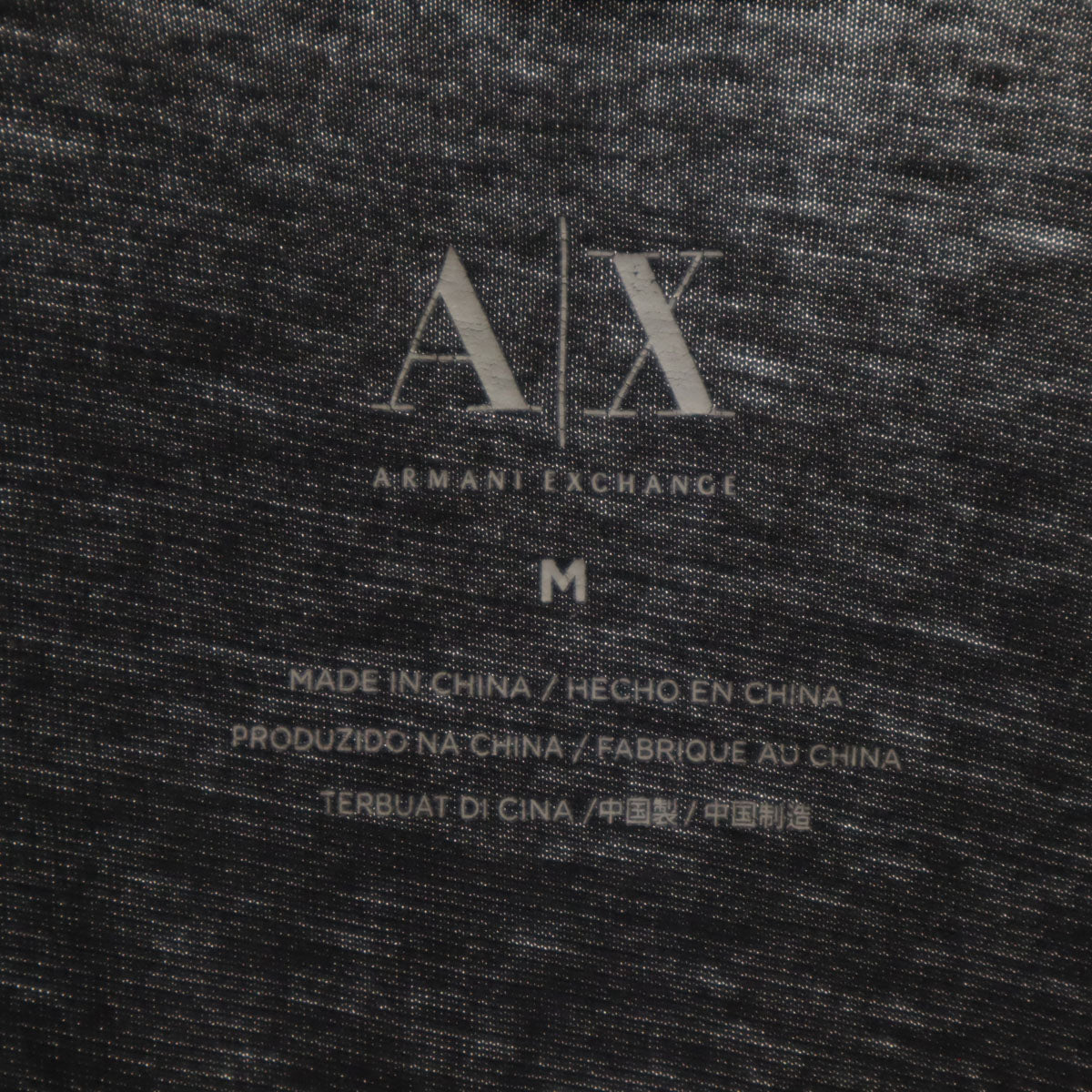 ARMANI EXCHANGE アルマーニエクスチェンジ 半袖 ハーフジップ ポロシャツ M ブラック メンズ