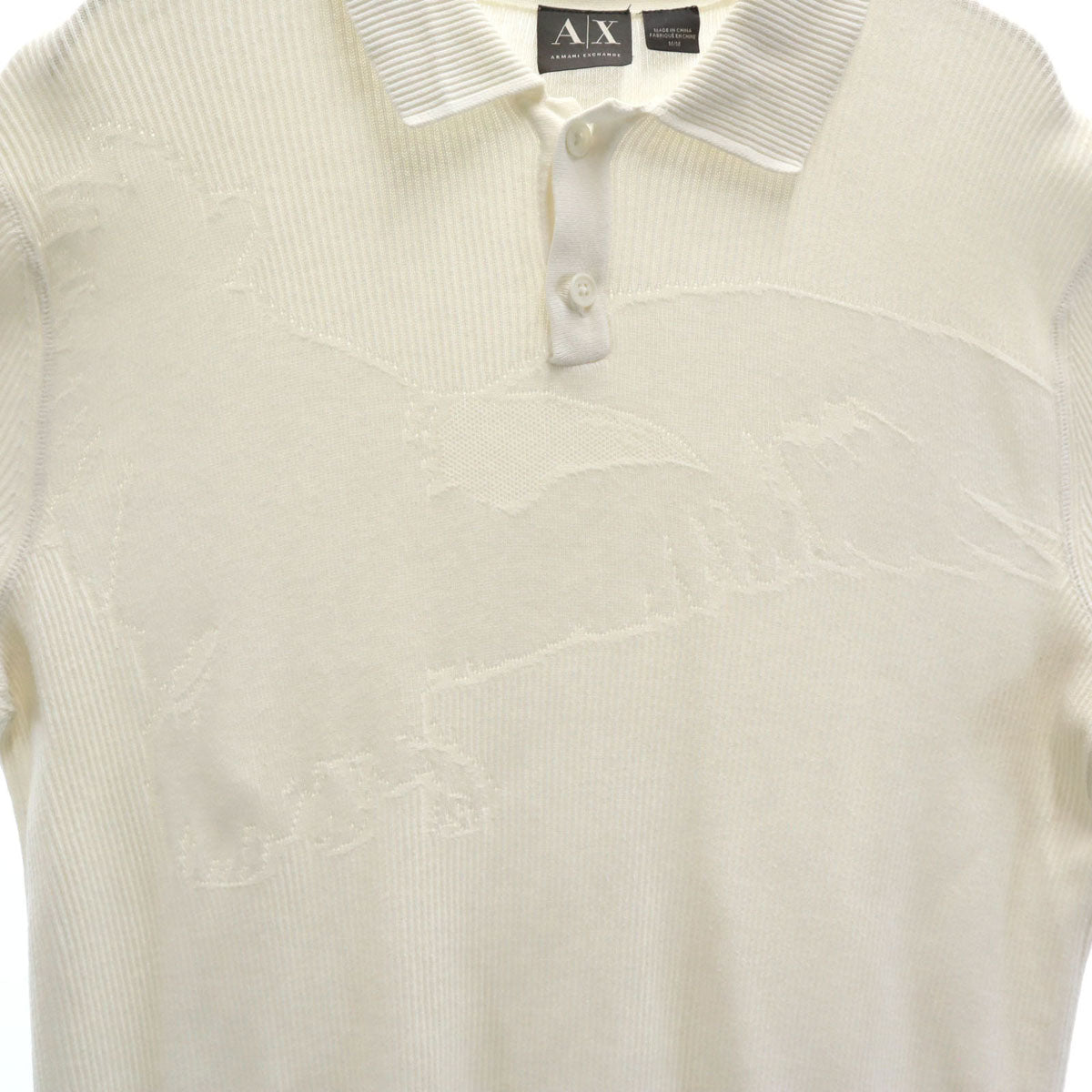 ARMANI EXCHANGE アルマーニエクスチェンジ 半袖 ポロシャツ M ホワイト メンズ