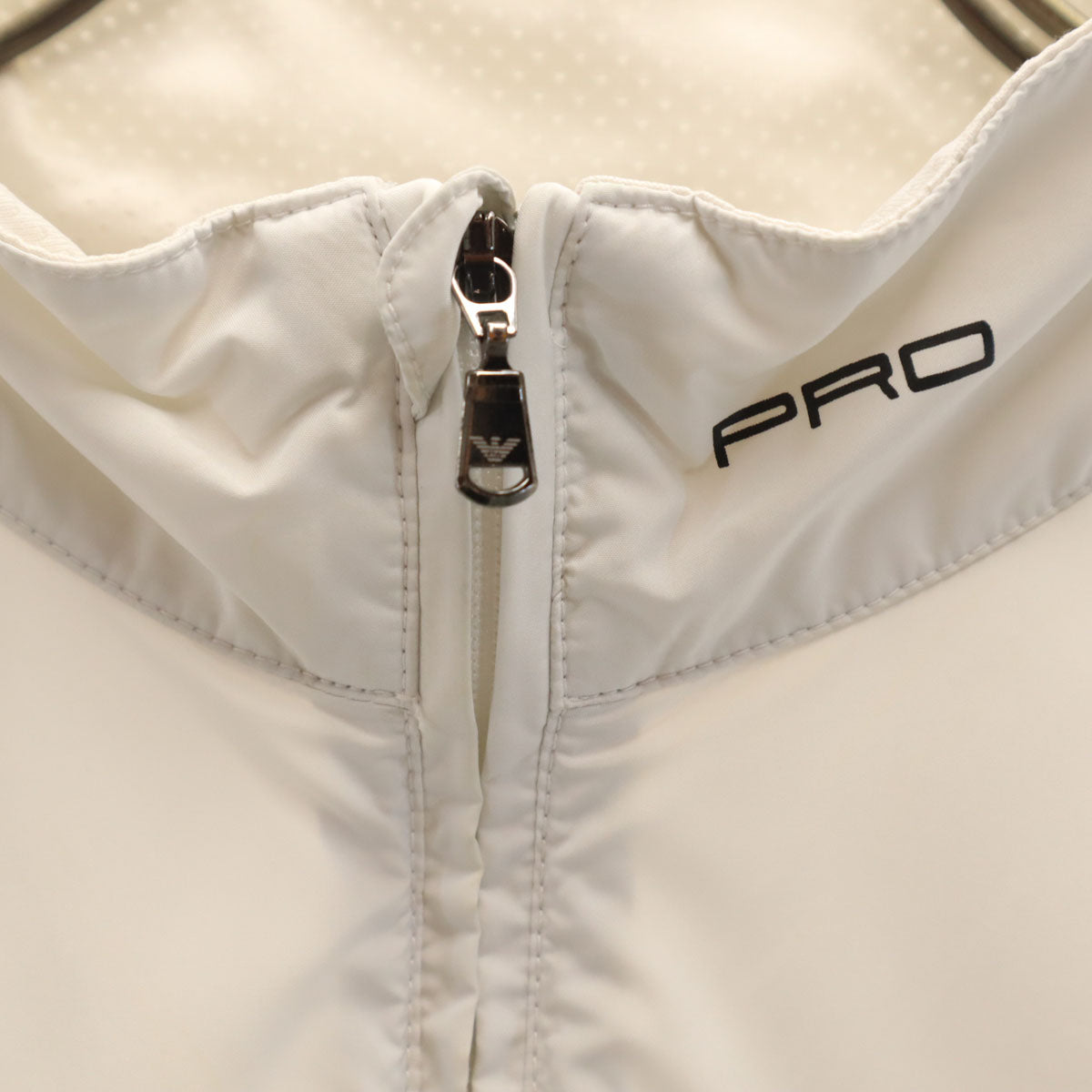 Emporio Armani エンポリオアルマーニ 5分袖 ハーフジップ ジャケット M ホワイト メッシュ メンズ