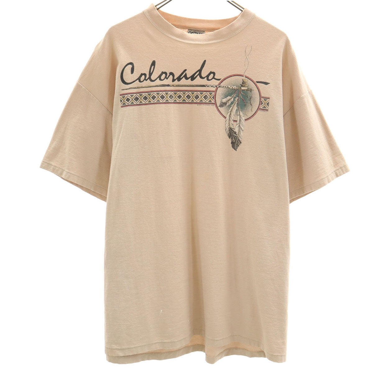 ONEITA オニータ 90s USA製 オールド 半袖 Tシャツ XL ピンク系 シングルステッチ メンズ