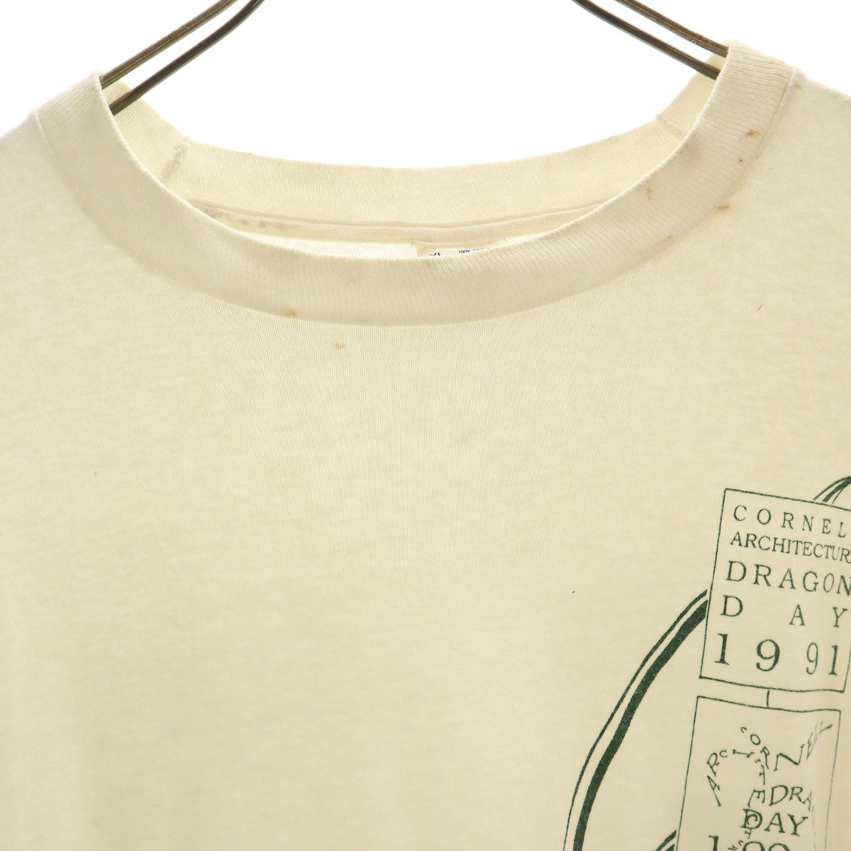 FRUIT OF THE LOOM フルーツオブザルーム 90s USA製 オールド 半袖 Tシャツ XL 白 ドラゴン シングルステッチ メンズ