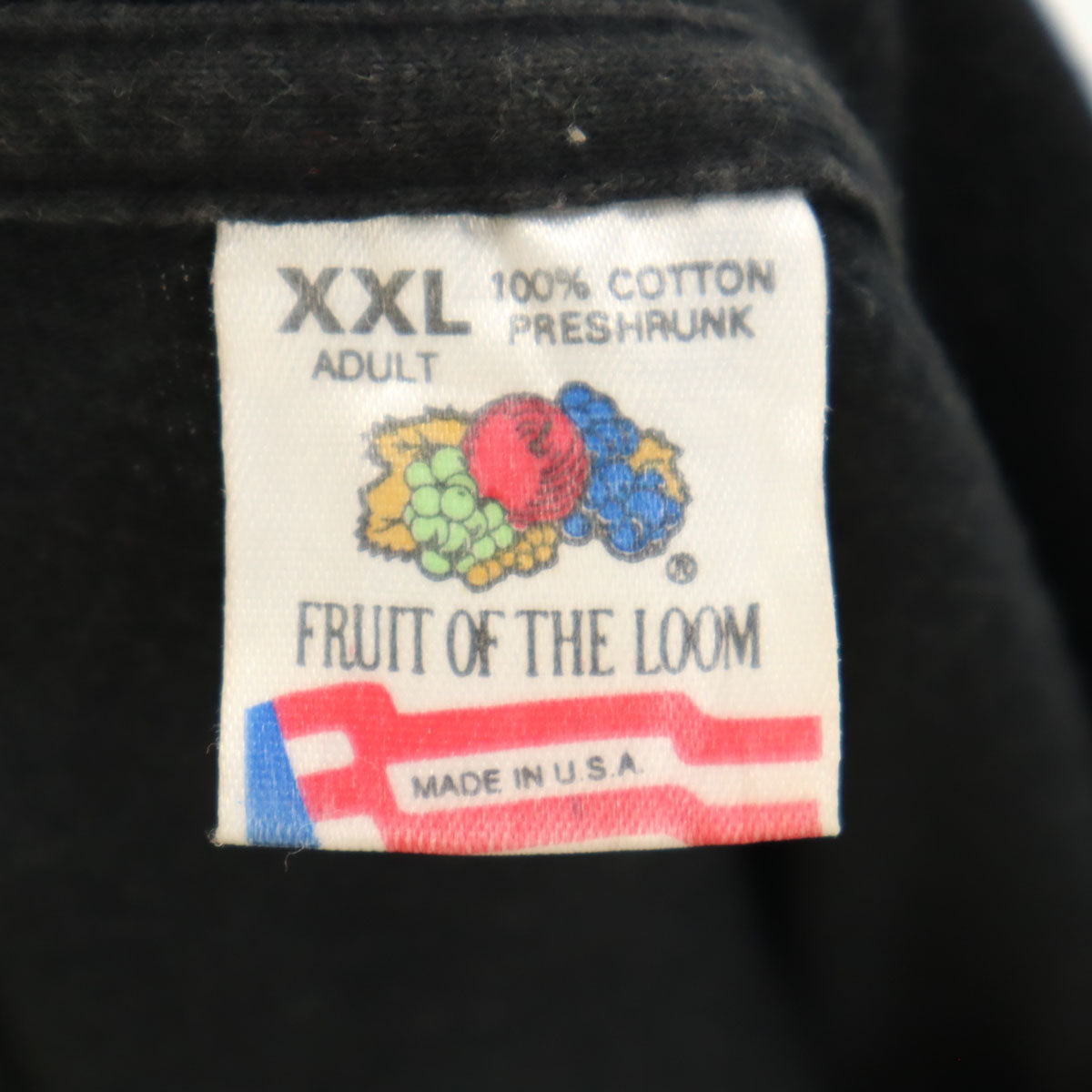FRUIT OF THE LOOM フルーツオブザルーム 90s USA製 オールド 半袖 Tシャツ XXL 黒 シングルステッチ ビックサイズ メンズ