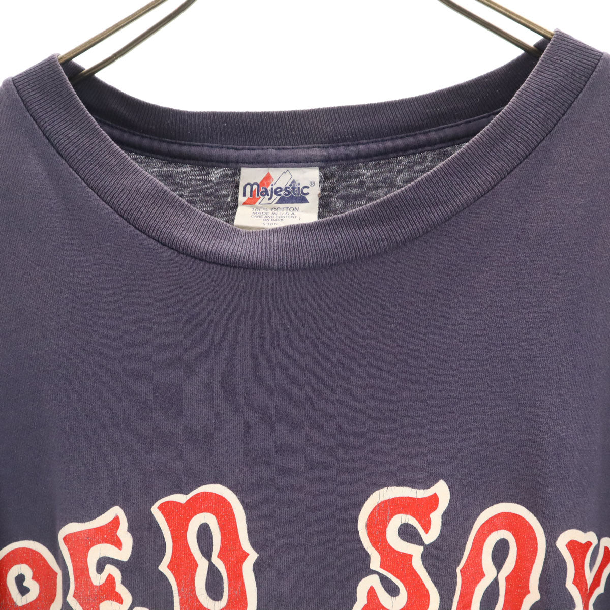 Majestic マジェスティック 90s USA製 オールド 半袖 Tシャツ XL ネイビー シングルステッチ RED SOX メンズ