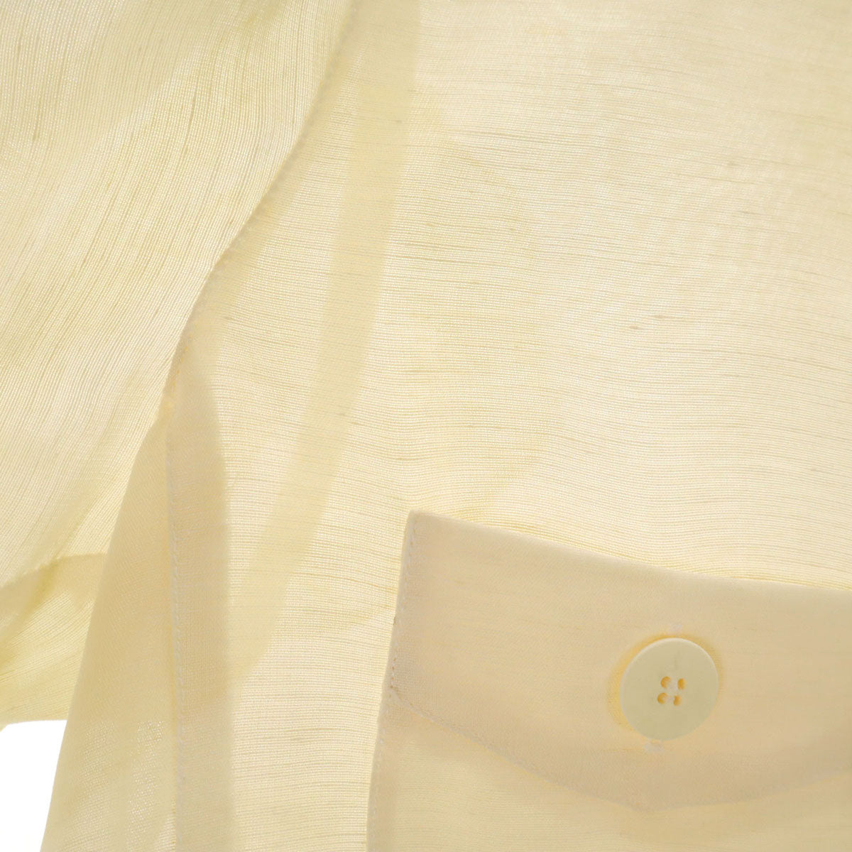 Emporio Armani エンポリオアルマーニ イタリア製 リネンブレンド 半袖 Vネック シャツ 40 アイボリー レディース