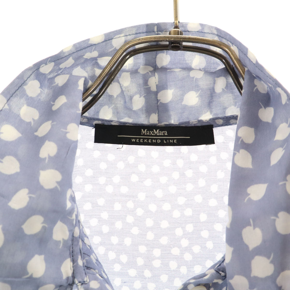 MAX MARA WEEK END LINE マックスマーラウィークエンドライン リーフ柄 ノースリーブ ブラウス ブルー系 レディース