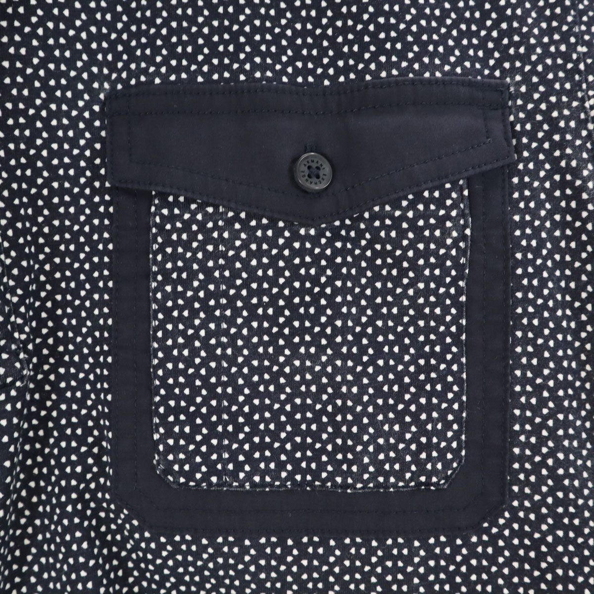 ARMANI EXCHANGE アルマーニエクスチェンジ 総柄 半袖 ポロシャツ M ネイビー メンズ