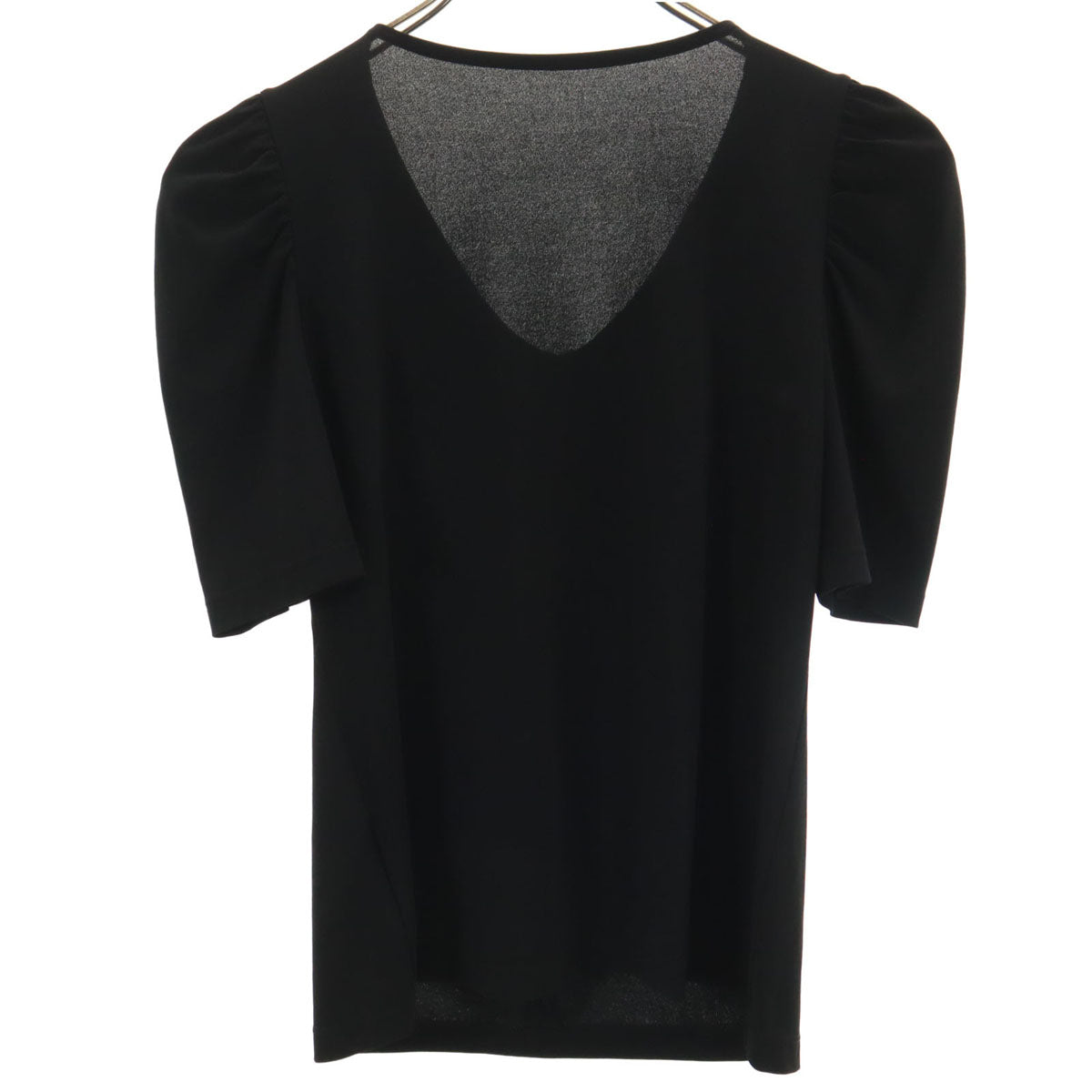 Harrods ハロッズ 日本製 半袖 シフォンフリル ブラウス ブラック レディース