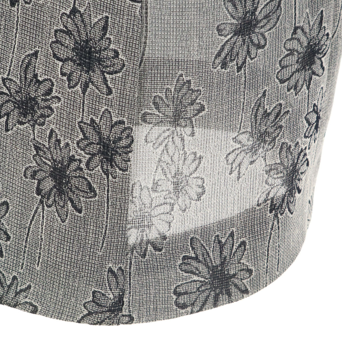 Leilian レリアン 花柄 半袖 丸襟 ジャケット 13 グレー系 レディース