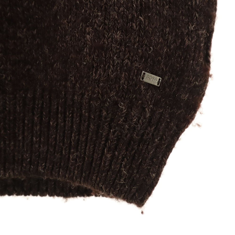 ボスヒューゴボス 長袖 スリムフィット セーター M ブラウン BOSS HUGO BOSS ケーブルニット レディース