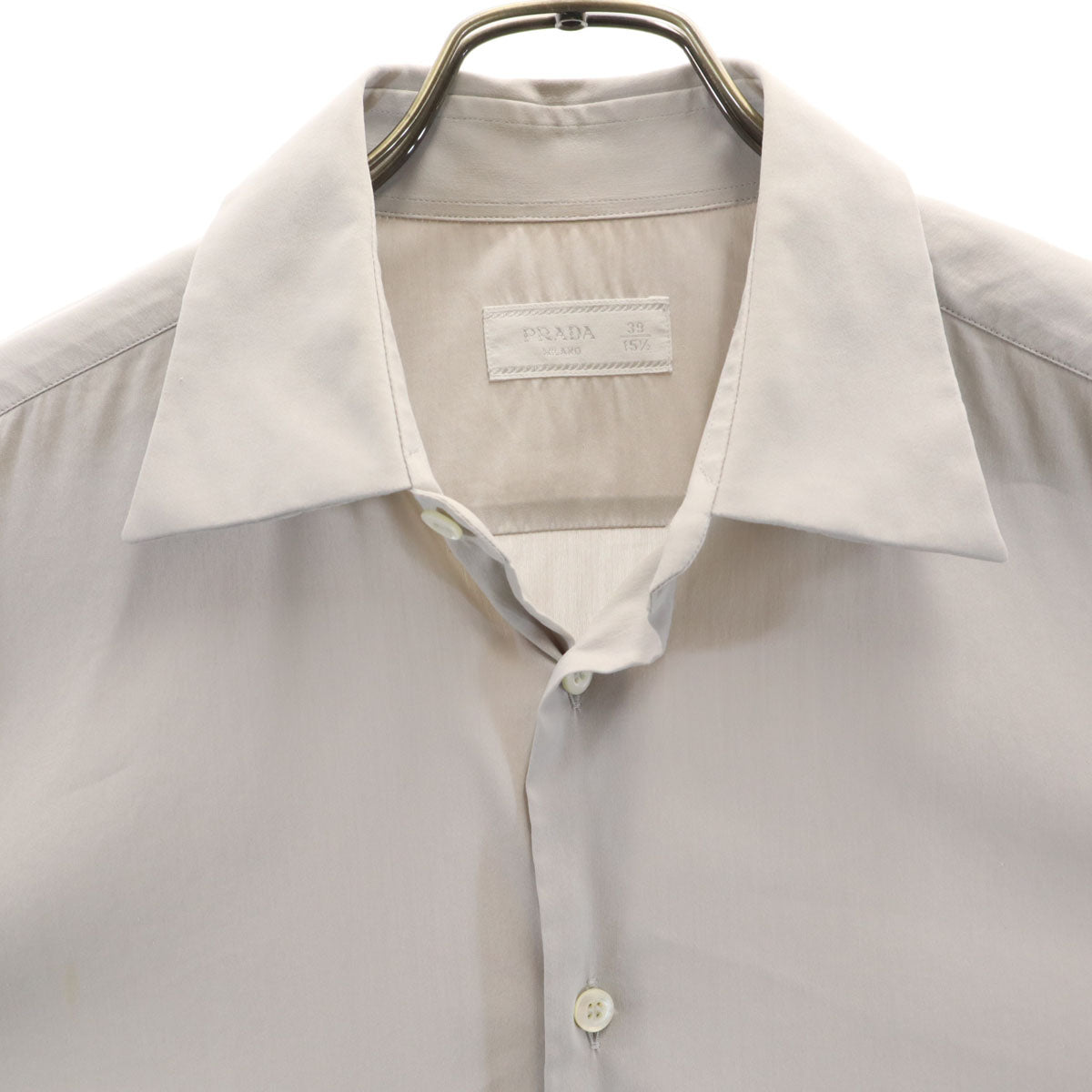 PRADA プラダ イタリア製 長袖 シャツ 39 グレー メンズ