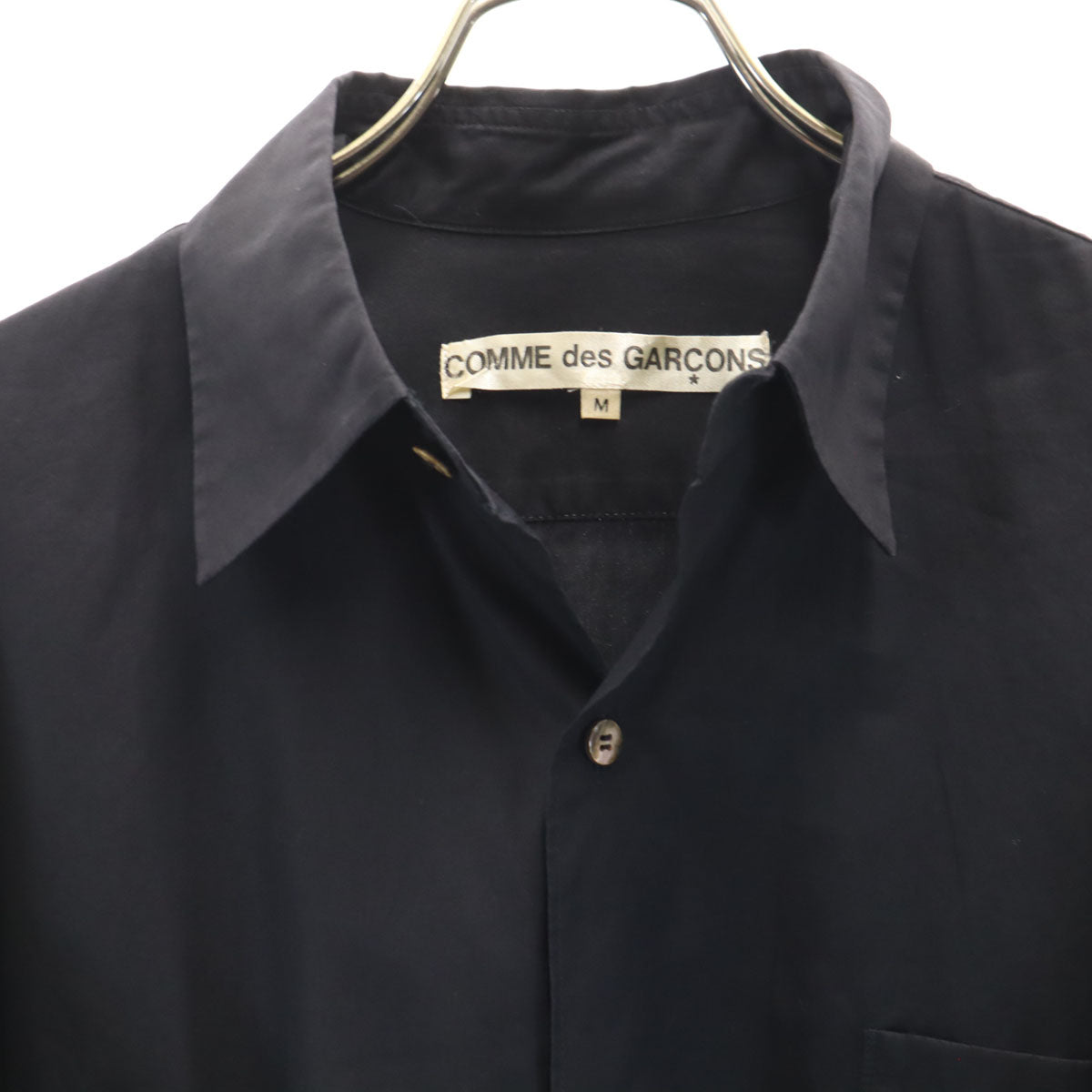COMME des GARCONS コムデギャルソン 80s 日本製 ヴィンテージ 長袖 ダブルカフス コットンシャツ M ブラック メンズ