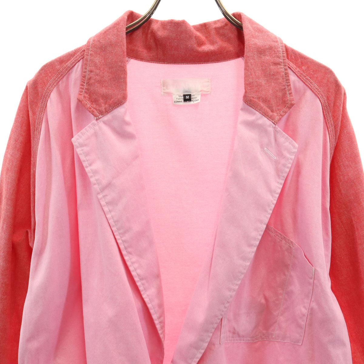 GANRYU COMME des GARCONS ガンリュウコムデギャルソン 2014年 日本製 製品洗い加工 シャツジャケット M ピンク テーラード メンズ