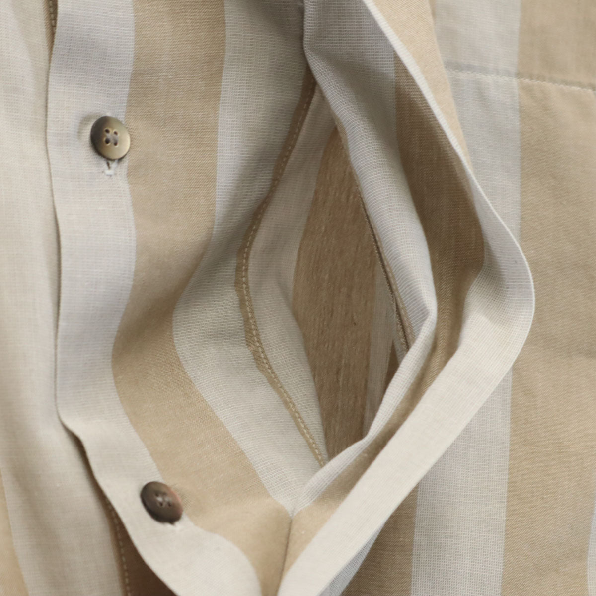 ISSEY MIYAKE イッセイミヤケ 90s オールド ストライプ柄 半袖 シャツ L グレー 比翼 メンズ