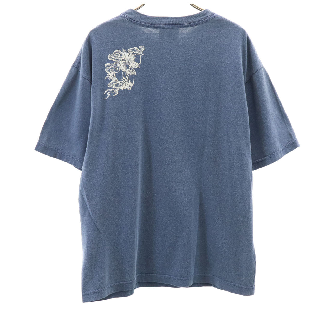 Zoom ズーム 90s USA製 オールド ドラゴン タイガー プリント 半袖 Tシャツ M ネイビー 龍 虎 メンズ