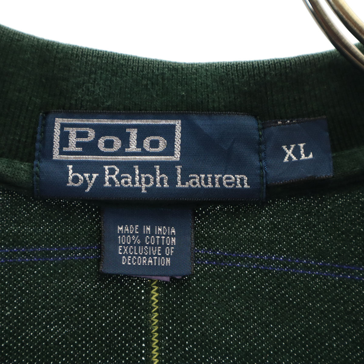 Polo by Ralph Lauren ポロバイラルフローレン チェック柄 半袖 ポロシャツ XL 深緑 鹿の子 メンズ