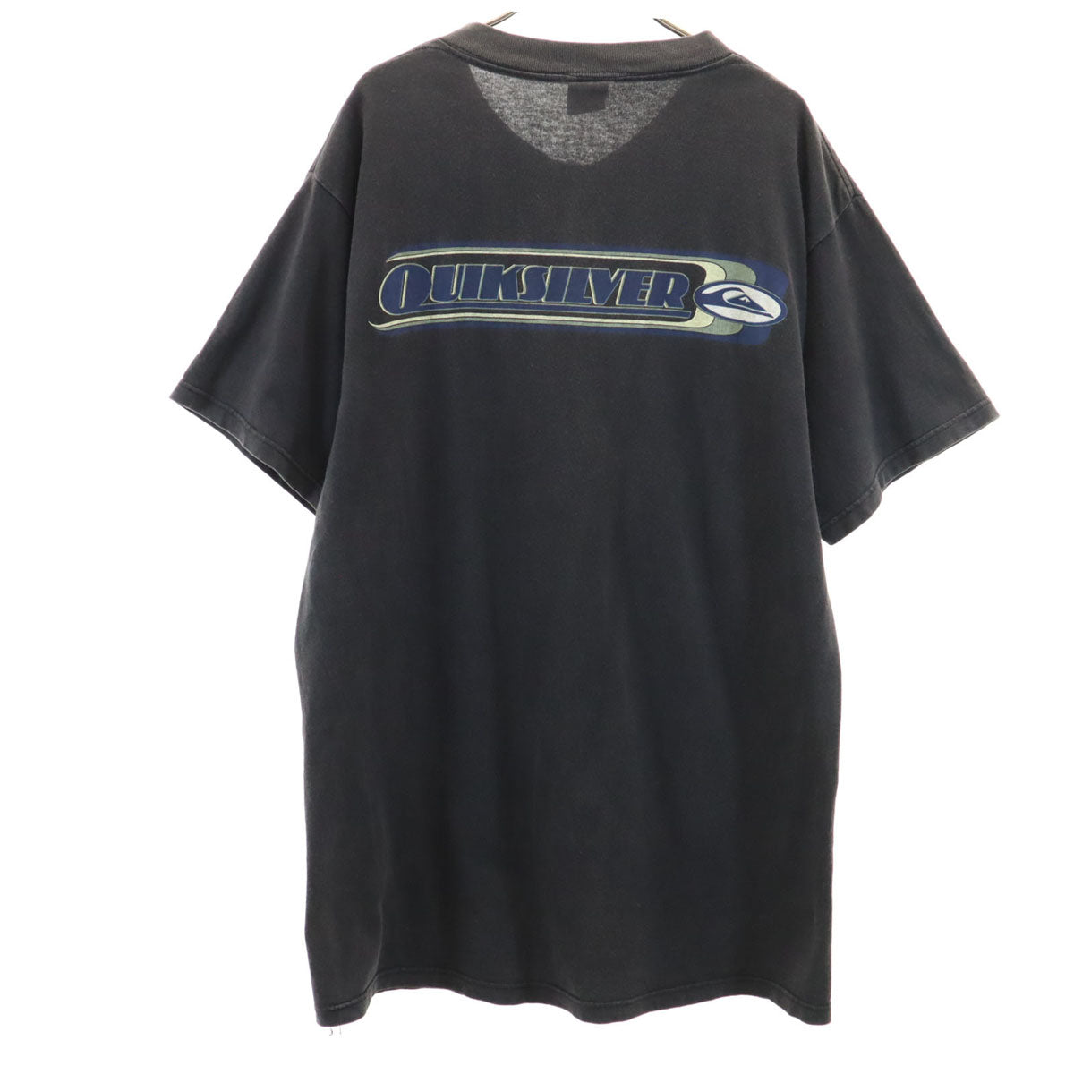 Quiksilver クイックシルバー 90s USA製 オールド バックロゴ 半袖 Tシャツ L ブラック メンズ