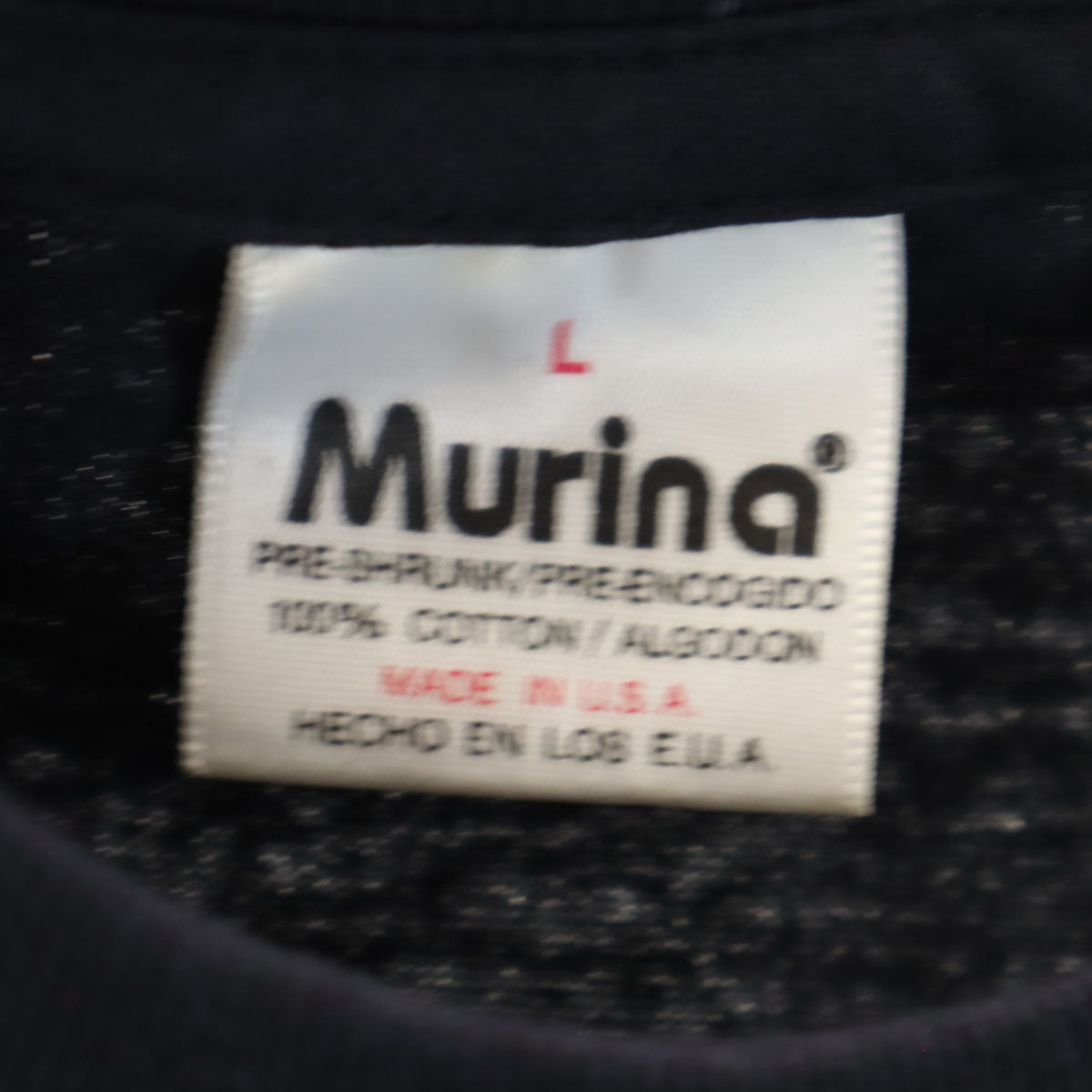 Murina ムリナ 90s USA製 オールド フォトプリント 半袖 Tシャツ L 濃紺 メンズ