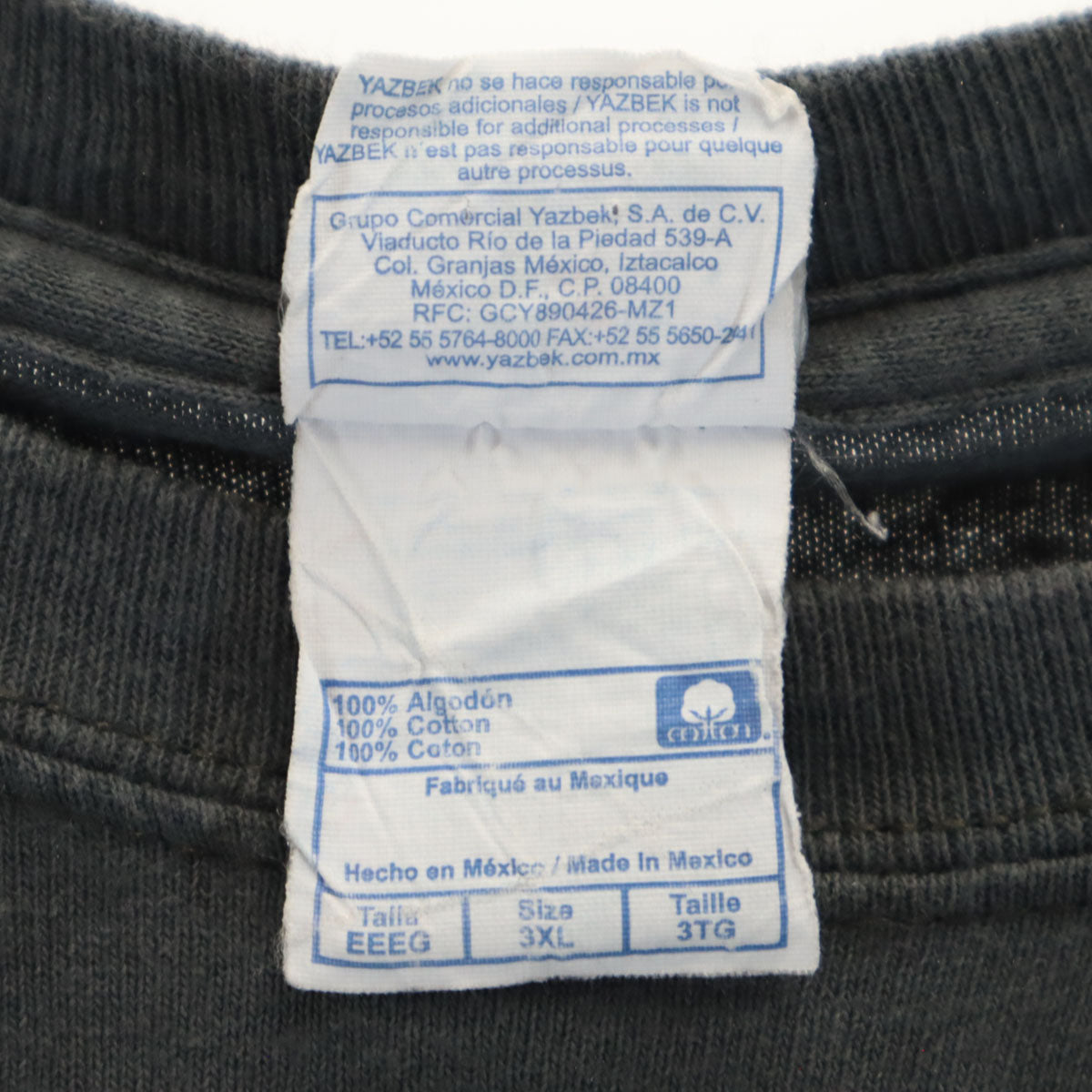 YAZBEK 90s オールド バックプリント 半袖 Tシャツ 3XL チャコールグレー ビッグサイズ メンズ