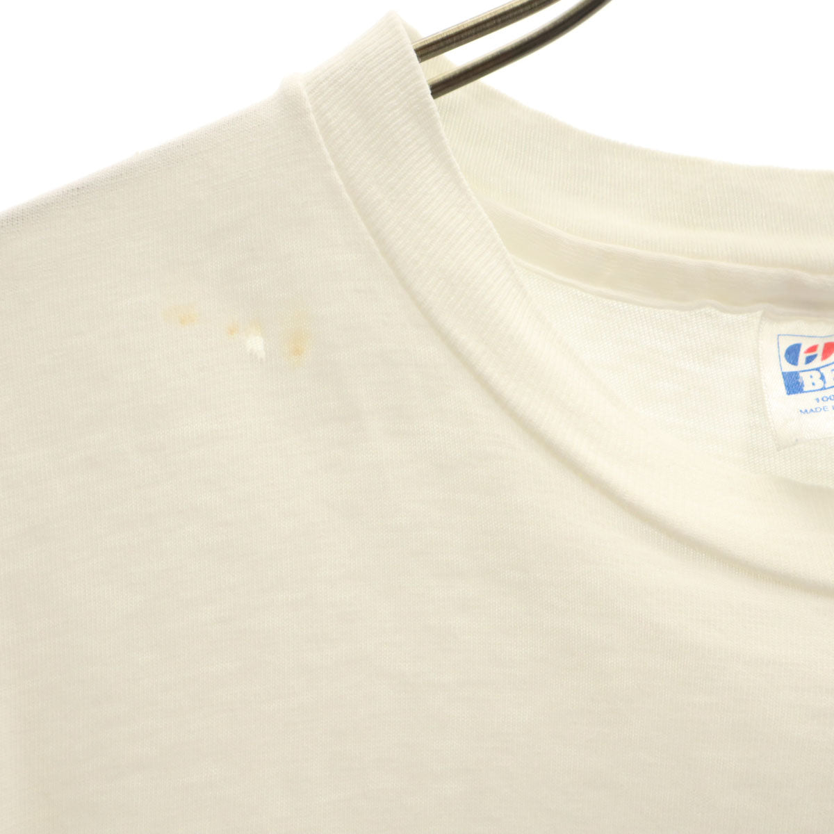 Hanes ヘインズ 80s 90s USA製 オールド バックプリント ラクロス 半袖 Tシャツ L ホワイト シングルステッチ メンズ