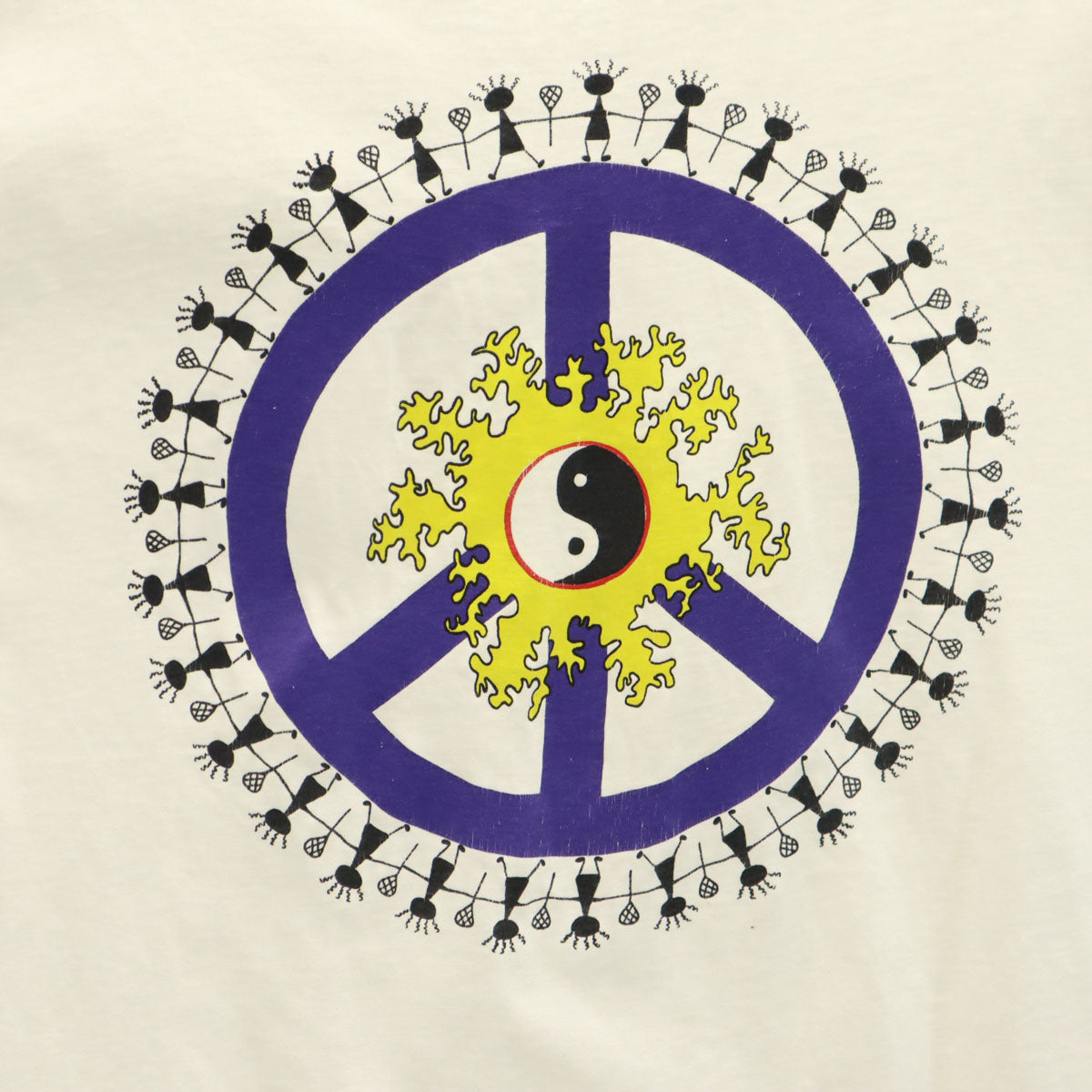 Hanes ヘインズ 80s 90s USA製 オールド バックプリント ラクロス 半袖 Tシャツ L ホワイト シングルステッチ メンズ