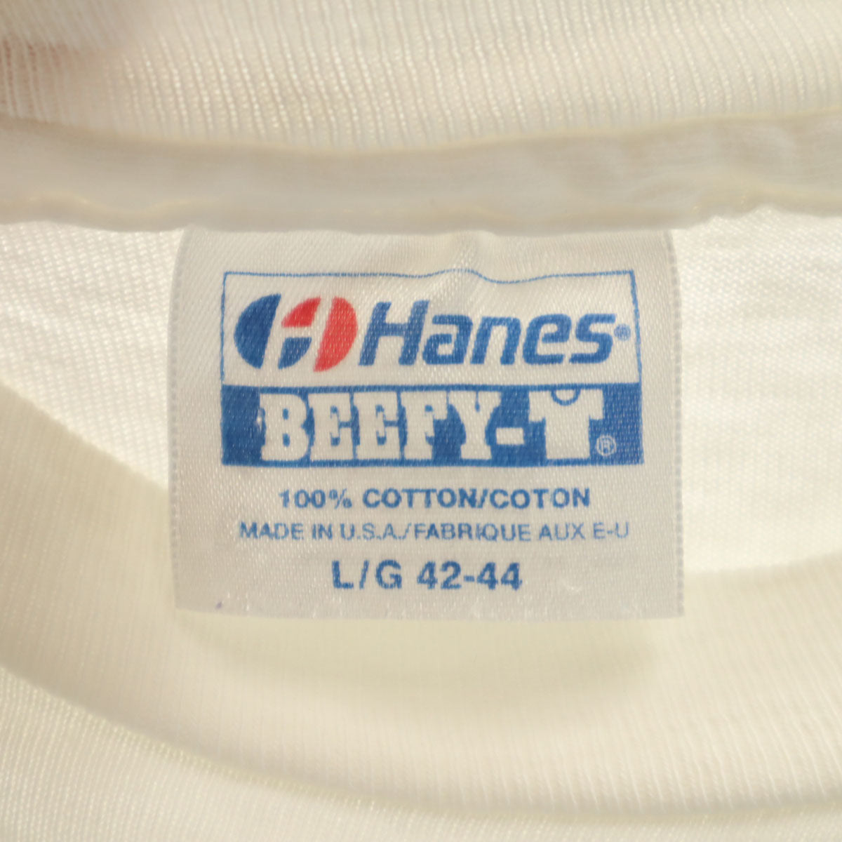Hanes ヘインズ 80s 90s USA製 オールド バックプリント ラクロス 半袖 Tシャツ L ホワイト シングルステッチ メンズ