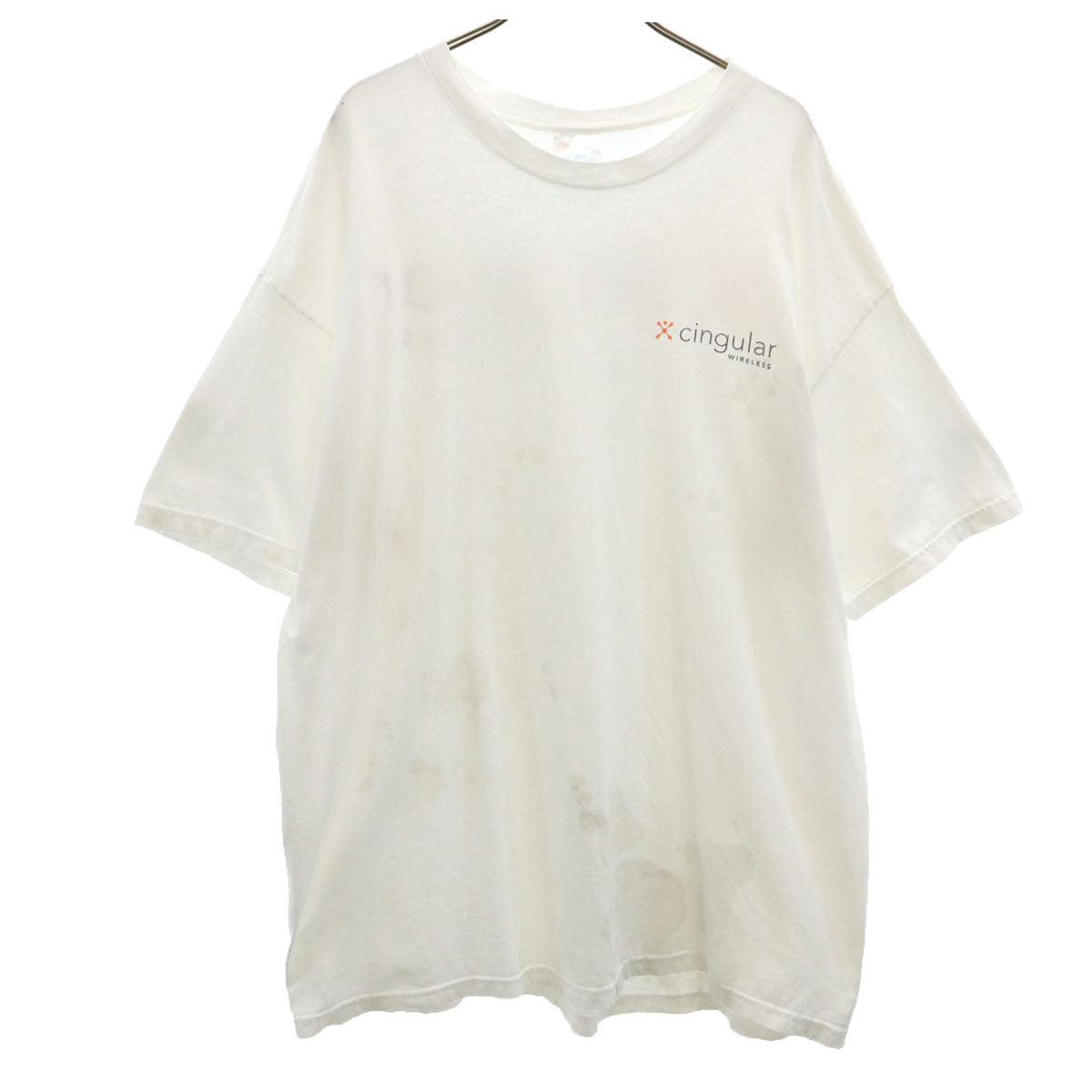 Hanes ヘインズ 90s オールド Cingular WIRELESS 半袖 Tシャツ XL ホワイト 企業モノロゴ メンズ