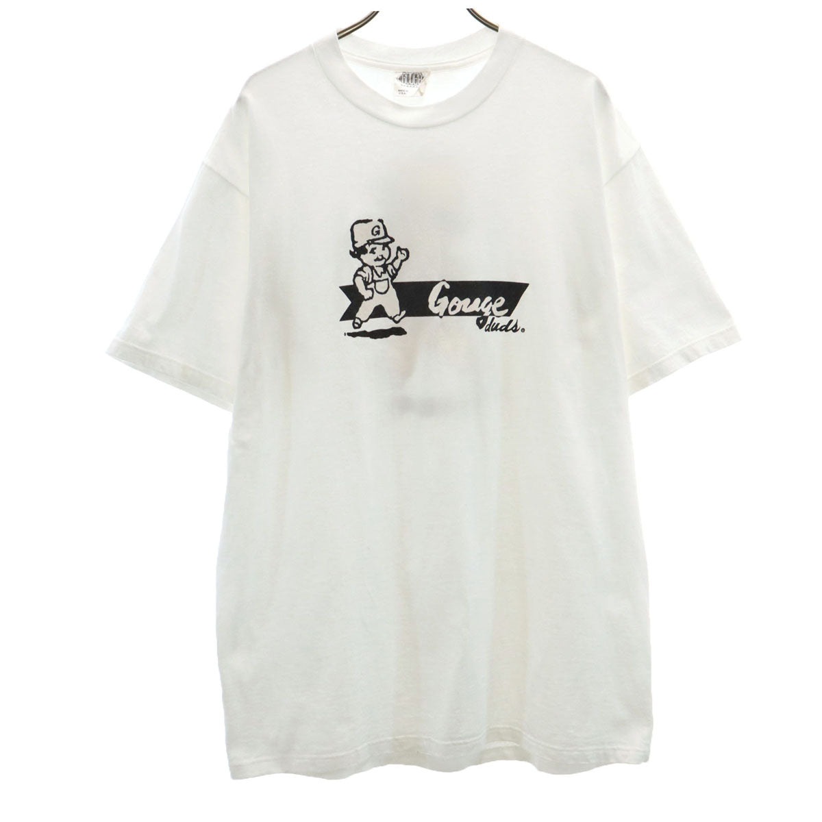 GOUGE 90s USA製 オールド バックプリント 半袖 Tシャツ L ホワイト メンズ
