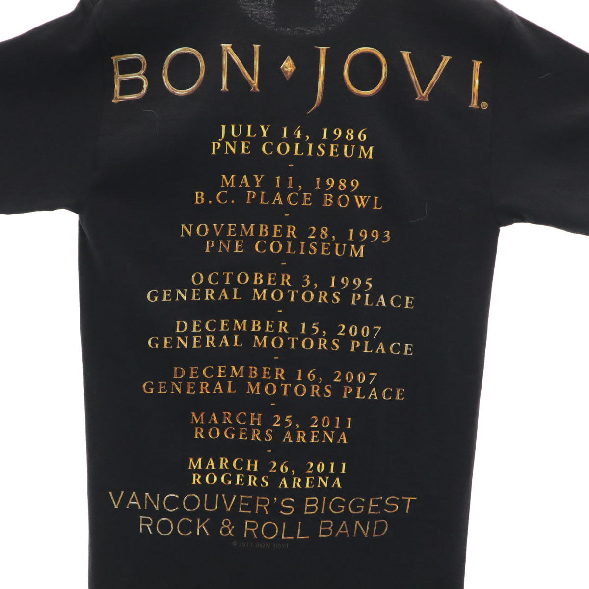 Hanes ヘインズ ボンジョヴィ VANCOUVER ライブツアー 半袖 Tシャツ S ブラック ハードロック メンズ